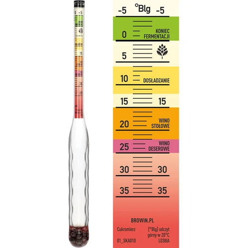 Onbreekbare suikermeter met maatcilinder, meetbereik: -5-35°Blg - 4