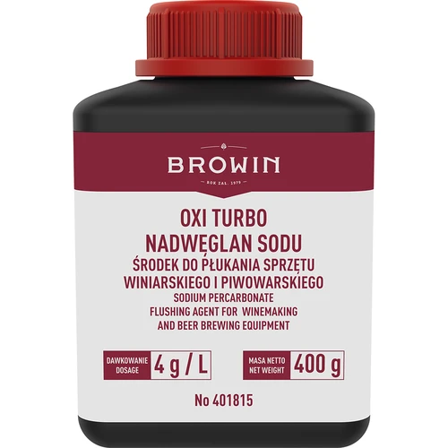 OXI Turbo - natriumpercarbonaat - 400 g - 2 ['voor het spoelen van apparatuur', ' voor het desinfecteren van apparatuur', ' voor het ontsmetten van apparatuur', ' voor het wassen', ' voor brouwen', ' voor wijnmaken', ' voor distilleren', ' actief zuurstof', ' voor desinfectie', ' oxi one']