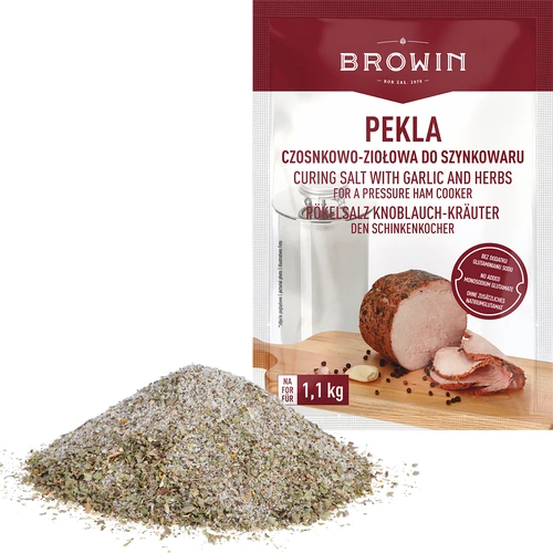 Pekelzout Pekel knoflook-kruiden voor hammenpers, 100 g - 3 ['pekel', ' pekelen', ' pekel voor ham', ' pekel voor hammenpers', ' pekel voor vlees', ' pekelzout', ' pekeloplossing voor vlees', ' pekeloplossing voor vlees recept', ' droog pekelen', ' zout voor pekelen']