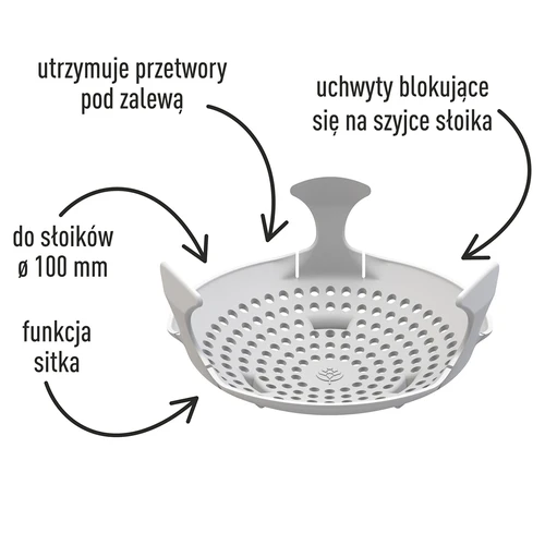 Pers - zeefje voor conserven, fermentatie en azijn - voor potten fi 100 mm - 12 stuks - 3 ['pers voor conserven', ' voor ingelegde komkommers', ' gefermenteerde bieten', ' ingelegde komkommers', ' drukkend zeefje', ' huisgemaakte azijn', ' voor fermentatie', ' appelazijn', ' zeefje voor conserven']