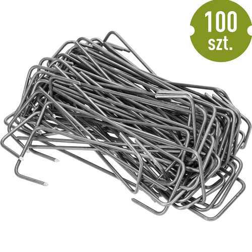 Pinnen voor landbouwdoek, stalen L-type - 100 stuks - 4 ['voor het bevestigen van landbouwdoek', ' pinnen voor landbouwdoek', ' ankers voor landbouwdoek', ' L-pinnen', ' voor molengaas', ' pin voor landbouwdoek']