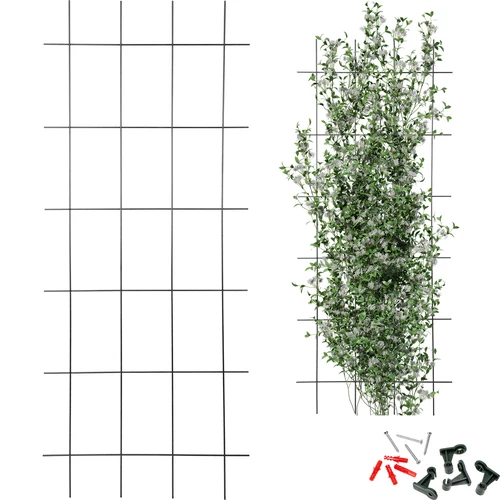 Plantensteun – tuinscherm 150 x 60cm  - 1 ['plantensteun', ' struiksteun traliewerk', ' tuinsteun', ' tuinscherm', ' plantenrek', ' plantsteun', ' bloemensteun', ' tuinplantensteun', ' klimopsteun', ' stalen steun', ' steun met muurbevestiging', ' klimplantsteun', ' rozenstruiksteun', ' zwarte steun', ' welke plantensteun kiezen', ' verzorgde tuin', ' klimplantenrek', ' rozensteun', ' klimopsteun', ' voor rozenstruiken', ' metalen bloemensteunen', ' tuinaccessoires', ' hoe zorg je voor planten', ' aanbevolen plantensteunen', ' tralievormige steun', ' muurbevestigde steun']