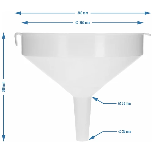 Plastic trechter fi 35 cm - 5 ['trechter voor ballonnen', ' trechter voor wijn', ' trechter voor most', ' trechter voor bier', ' trechter voor sap', ' grote ronde trechter', ' plastic trechter', ' goede trechter', ' kunststof trechters', ' trechter voor vloeistoffen', ' trechter voor het vullen van ballonnen', ' praktische trechter', ' ruime trechter', ' trechter met een diameter van 35 cm', ' trechter met fi 35 cm', ' brede trechter voor het gieten van vloeistoffen', ' wijnaccessoires', ' brouwaccessoires', ' trechter voor zelfgemaakte sappen', ' comfortabele wijntrechter', ' thuis wijn maken', ' accessoires voor thuisverwerking', ' grote keukentrechter', ' grote universele trechter', ' trechter met ontluchter']