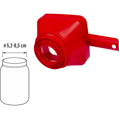 Plastic trechter Kwadratura Koła, fi 52-85 mm - 3 ['trechter voor conserven', ' trechter voor potten', ' trechter voor wecken', ' vierkante trechter', ' trechter voor vaatwassers', ' Poolse trechter']