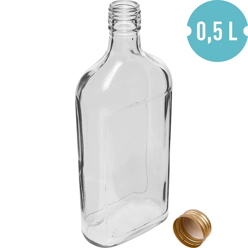 Platte fles 500 ml met schroefdop en fruitopdruk – motief 2 - 2