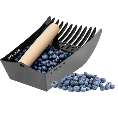 Plukker voor kleine vruchten, metalen zwart - 5 ['plukker voor kleine vruchten', ' machine voor het plukken van kleine vruchten', ' fruitkam', ' machine voor het plukken van struiken', ' plukker voor bessen en bosbessen', ' plukker voor aalbessen', ' plukker voor aronia', ' plukken van kleine vruchten', ' plukken van bosbessen en bessen', ' gereedschap voor tuinwerk', ' tuingereedschap', ' praktische gereedschappen voor het plukken van fruit', ' plukken van kleine vruchten', ' tuinaccessoires']