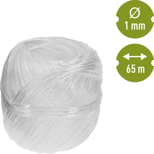 Polypropyleen touw 1 mm/65 m/50 g - 4 ['polypropyleen touw', ' PP touw', ' polypropyleen koord', ' PP koord', ' decoratief koord', ' koord van polypropyleen', ' voor het binden van tomaten', ' touw voor het binden van komkommers']