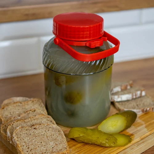 Pot 2L met plastic deksel - 3 ['grote pot', ' grote sloik', ' grote pot', ' grote pot', ' grote glazen pot', ' pot voor conserven', ' voor fermentatie', ' voor komkommers', ' voor kool', ' industriële pot', ' pot met tang', ' pot tang', ' tang voor komkommers']