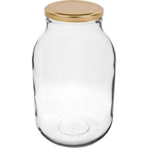 Pot 3 L - 1 stuk, gouden deksel (fi 100)  - 1 ['pot', ' glazen pot', ' glazen pot', ' pot met deksel', ' pot voor het inmaken van augurken', ' pot voor augurken', ' pot voor likeuren', ' pot voor likeuren', ' 3 l']