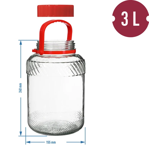 Pot 3 L met plastic deksel - 6 ['grote pot', ' grote pot', ' grote pot', ' grote pot', ' grote glazen pot', ' pot voor conserven', ' voor fermentatie', ' voor augurken', ' voor kool', ' industriële pot', ' pot met tang', ' pot tang', ' tang voor augurken']