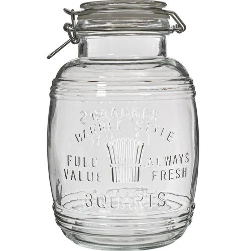 Pot 3L tonvormig "OLD" met clip  - 1 ['grote pot', ' grote pot', ' grote pot', ' grote pot', ' grote glazen pot', ' pot voor conserven', ' pot voor cosmetica', ' pot voor cosmetica']