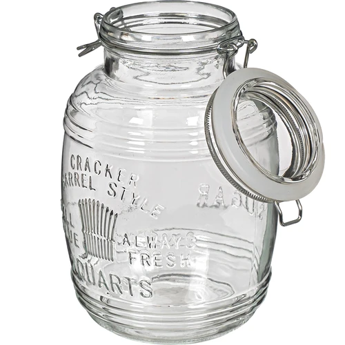 Pot 3L tonvormig "OLD" met clip - 4 ['grote pot', ' grote pot', ' grote pot', ' grote pot', ' grote glazen pot', ' pot voor conserven', ' pot voor cosmetica', ' pot voor cosmetica']