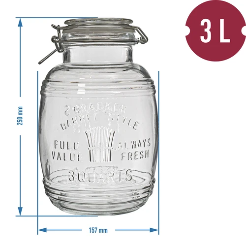 Pot 3L tonvormig "OLD" met clip - 7 ['grote pot', ' grote pot', ' grote pot', ' grote pot', ' grote glazen pot', ' pot voor conserven', ' pot voor cosmetica', ' pot voor cosmetica']