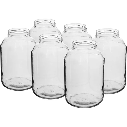 Pot 4 L, 6 stuks, 56 verpakking  - 1 ['pot', ' glazen pot', ' pot met deksel', ' deksel met handvat', ' doorzichtige pot', ' glas', ' grote pot', ' pot 4 L', ' brede opening in pot', ' pot met grote deksel', ' voor opslag', ' decoratieve pot']