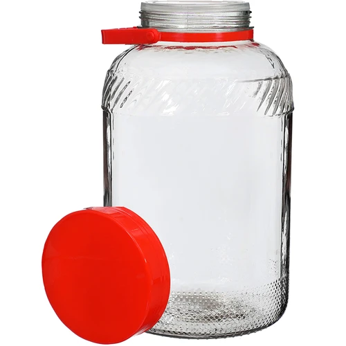 Pot 8 L met plastic deksel  - 1 ['grote pot', ' grote sloik', ' grote pot', ' grote pot', ' grote glazen pot', ' pot voor conserven', ' voor fermentatie', ' voor komkommers', ' voor kool', ' industriële pot', ' pot met tang', ' pot tang', ' tang voor komkommers']