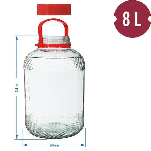 Pot 8 L met plastic deksel - 6 ['grote pot', ' grote sloik', ' grote pot', ' grote pot', ' grote glazen pot', ' pot voor conserven', ' voor fermentatie', ' voor komkommers', ' voor kool', ' industriële pot', ' pot met tang', ' pot tang', ' tang voor komkommers']