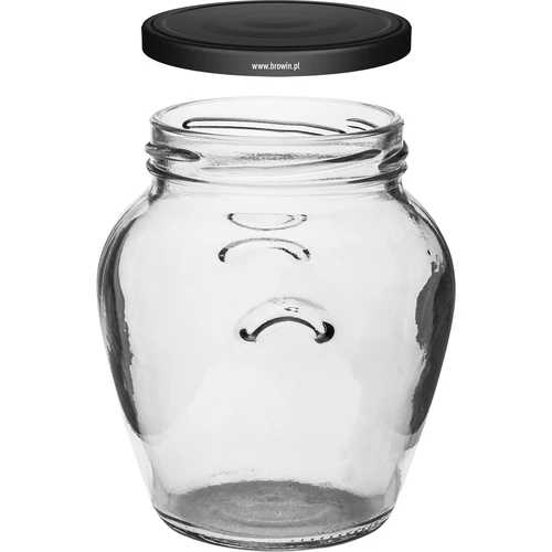 Pot Amfora 580 ml (fi 82) met zwart deksel 6 stuks - 3 ['set van potten', ' potten voor fermentatie', ' potten voor jam', ' potten met deksels', ' potten fi 82', ' potten met deksels 6 klemmen', ' potten met bordeauxrode deksels', ' voor conserven', ' voor wecken', ' voor honing', ' voor honing', ' voor pasteurisatie', ' pot 0', '5 L']