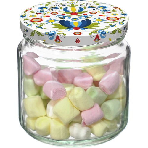 Pot met een inhoud van 212 ml, met gekleurde deksels ø 66. - 6 ['pot', ' potje', ' klein potje', ' kruidenpot', ' potje']