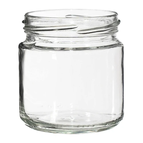 Pot met een inhoud van 212 ml, met gekleurde deksels ø 66. - 4 ['pot', ' potje', ' klein potje', ' kruidenpot', ' potje']