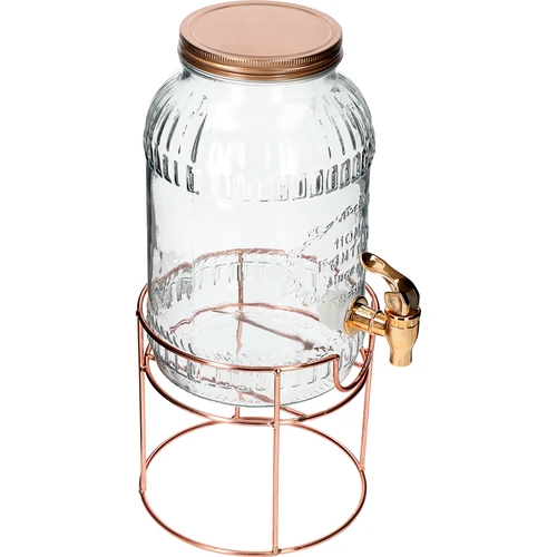 Pot met kraantje 3,8 L op standaard  - 1 ['pot met kraan', ' pot voor limonade', ' pot voor punch', ' pot voor dranken', ' drankdispenser', ' voor feesten', ' voor het serveren van dranken', ' glazen pot met kraantje', ' pot op standaard', ' pot met kraantje']