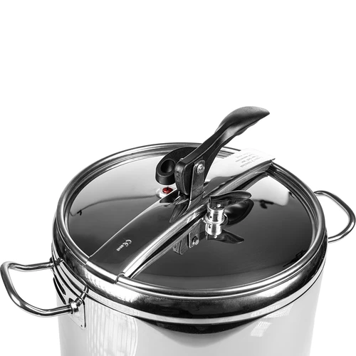 Pot-Still Distilleerapparaat op 17 L Snelkookpan - 4 ['destillatie', ' distillaat', ' zelfgestookte drank', ' gerechten uit de snelkookpan', ' welke distilleerapparaat te kiezen', ' koken in de snelkookpan', ' Browin distilleerapparaat', ' modulaire distilleerapparaten', ' zuiver distillaat', ' distilleerset', ' distillatieset', ' distilleerset met snelkookpan', ' distillatie op verschillende warmtebronnen', ' snelkookpan', ' koken in de snelkookpan', ' roestvrijstalen pan', ' snelkookpan modern koken', ' snel koken', ' must-have in de keuken', ' waarom een snelkookpan de moeite waard is', ' voordelen van de snelkookpan', ' pan van 17 liter']