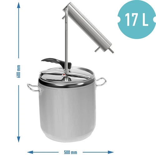 Pot-Still Distilleerapparaat op 17 L Snelkookpan - 8 ['destillatie', ' distillaat', ' zelfgestookte drank', ' gerechten uit de snelkookpan', ' welke distilleerapparaat te kiezen', ' koken in de snelkookpan', ' Browin distilleerapparaat', ' modulaire distilleerapparaten', ' zuiver distillaat', ' distilleerset', ' distillatieset', ' distilleerset met snelkookpan', ' distillatie op verschillende warmtebronnen', ' snelkookpan', ' koken in de snelkookpan', ' roestvrijstalen pan', ' snelkookpan modern koken', ' snel koken', ' must-have in de keuken', ' waarom een snelkookpan de moeite waard is', ' voordelen van de snelkookpan', ' pan van 17 liter']