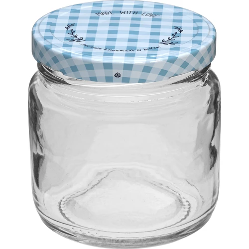 Pot TO 106 ml met gekleurde deksel fi 53 - 6 stuks - 2 ['potjes', ' kleine potjes', ' potje', ' glazen pot', ' glazen potten', ' pot met deksel', ' potten voor conserven', ' pot voor wecken', ' potten voor wecken', ' potten voor kruiden', ' pot voor jam', ' pot voor confituur', ' pot voor honing', ' potje voor honing']