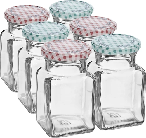 Pot TO 150 ml Vier hoeken fi 53 deksel - 6 stuks