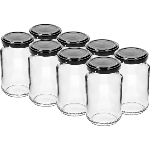 Pot TO 190ml met gekleurde deksel fi 53 - 8 stuks - 3 ['potjes', ' kleine potjes', ' potje', ' glazen pot', ' glazen potjes', ' pot met deksel', ' potjes voor conserven', ' pot voor wecken', ' potjes voor wecken', ' potjes voor kruiden', ' pot voor jam', ' pot voor confituur', ' pot voor honing', ' potjes TO 190 ml']