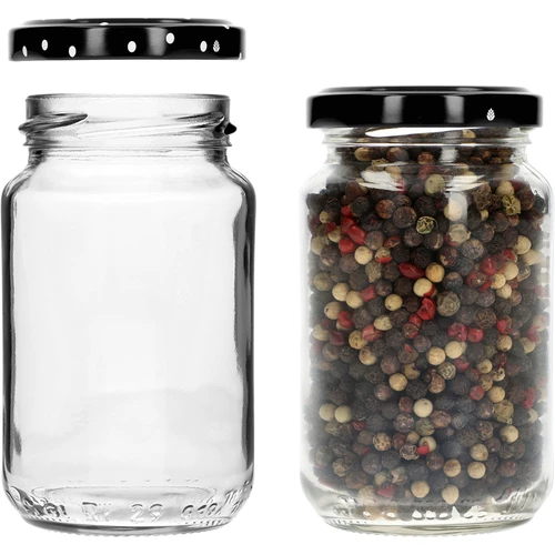 Pot TO 190ml met gekleurde deksel fi 53 - 8 stuks - 6 ['potjes', ' kleine potjes', ' potje', ' glazen pot', ' glazen potjes', ' pot met deksel', ' potjes voor conserven', ' pot voor wecken', ' potjes voor wecken', ' potjes voor kruiden', ' pot voor jam', ' pot voor confituur', ' pot voor honing', ' potjes TO 190 ml']