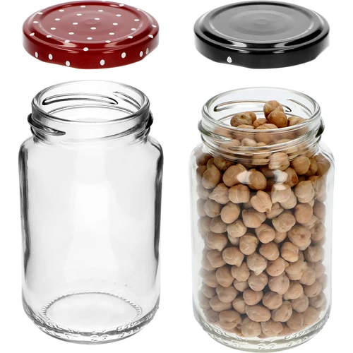 Pot TO 190ml met gekleurde deksel fi 53 - 8 stuks - 7 ['potjes', ' kleine potjes', ' potje', ' glazen pot', ' glazen potjes', ' pot met deksel', ' potjes voor conserven', ' pot voor wecken', ' potjes voor wecken', ' potjes voor kruiden', ' pot voor jam', ' pot voor confituur', ' pot voor honing', ' potjes TO 190 ml']