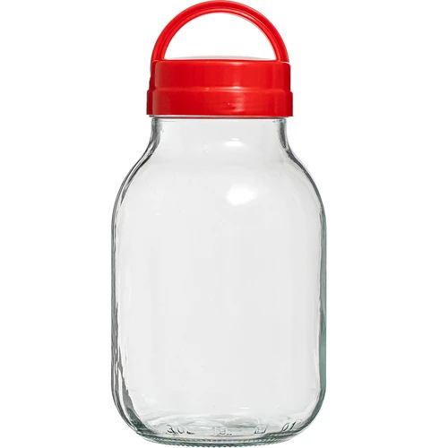 Pot TO 3 L en deksel fi 100 met handvat  - 1 ['pot', ' glazen pot', ' glazen pot', ' pot met deksel', ' pot voor het inmaken van augurken', ' pot voor augurken', ' pot voor likeuren', ' pot voor likeuren', ' pot met handvat', ' deksel met handvat']