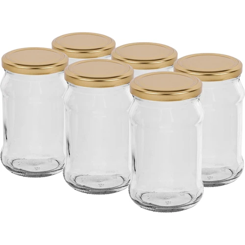 Pot TO 300 ml met gouden deksel fi 66 - 6 stuks  - 1 