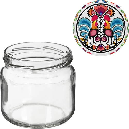 Pot TO 370 ml met gekleurd deksel fi82/6- 6 stuks - 5 ['potten', ' kleine potten', ' potje', ' glazen pot', ' glazen potten', ' pot met deksel', ' potten voor conserven', ' pot voor wecken', ' potten voor wecken', ' potten voor kruiden', ' pot voor jam', ' pot voor confituur', ' pot voor honing', ' potje voor honing']