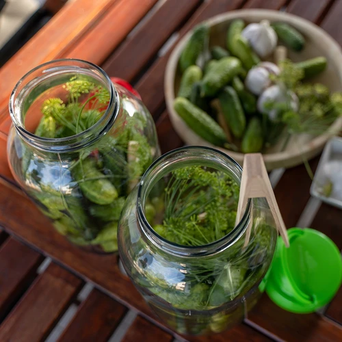 Pot TO 4 L en deksel fi 100 met handvat - 8 ['pot', ' glazen pot', ' glazen pot', ' pot met deksel', ' pot voor het inmaken van augurken', ' pot voor augurken', ' pot voor likeuren', ' pot voor likeuren', ' pot met tang', ' tang voor augurken', ' keukentang']
