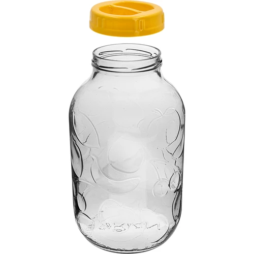 Pot TO 5 L en kunststof deksel fi 100, met handvat - 2 ['pot', ' glazen pot', ' glazen pot met deksel', ' pot voor het inmaken van augurken', ' pot voor augurken', ' pot voor likeuren', ' pot voor likeuren', ' pot met handvat', ' deksel met handvat', ' praktische pot', ' pot met handvat', ' mooie pot', ' welke pot te kopen']