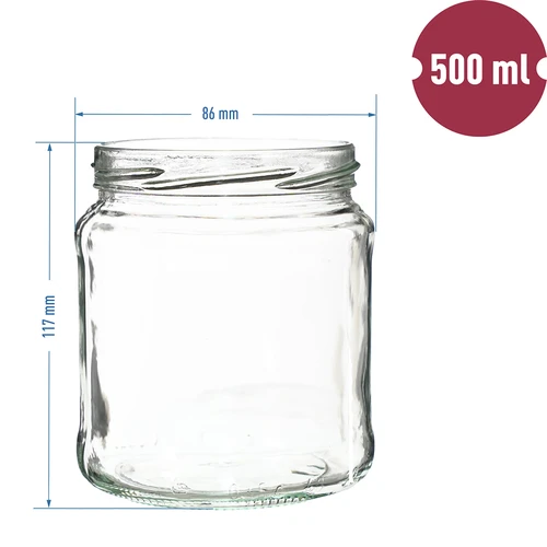 Pot TO 500 ml met gouden deksel fi82/6 - 6 stuks - 6 ['potten', ' kleine potten', ' potje', ' glazen pot', ' glazen potten', ' pot met deksel', ' potten voor conserven', ' pot voor wecken', ' potten voor wecken', ' potten voor kruiden', ' pot voor jam', ' pot voor confituur', ' pot voor honing', ' potje voor honing']