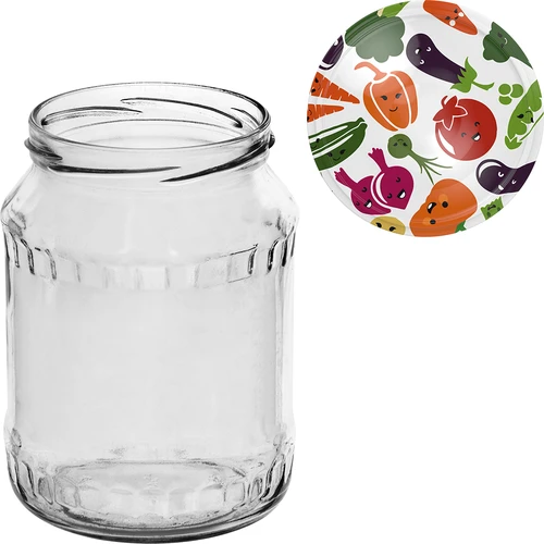 Pot TO 720 ml met gekleurd deksel fi 82/6 - 6 stuks - 7 ['set potten', ' potten voor jam', ' pot voor conserven', ' pot voor conserven', ' potten met deksels', ' potten fi 82', ' potten met gekleurde deksels', ' potten voor conserven', ' potten voor wecken', ' potten voor vlees', ' pottenverzameling', ' potten voor pasteurisatie', ' vlees in een pot']