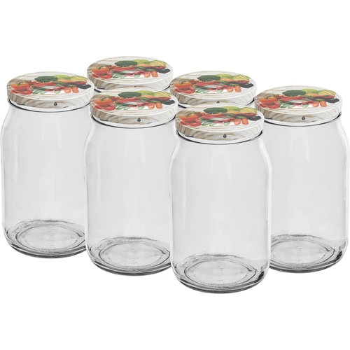 Pot TO 900 ml met gekleurd deksel fi82/6 - 6 stuks  - 1 
