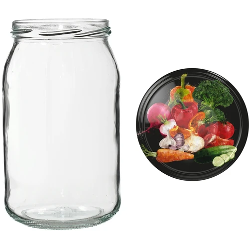 Pot TO 900 ml met gekleurd deksel fi82/6 - 6 stuks - 12