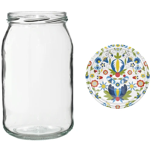 Pot TO 900 ml met gekleurd deksel fi82/6 - 6 stuks - 10