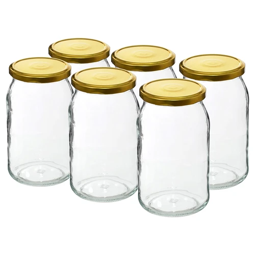 Pot TO 900 ml met gouden deksel fi 82/6 - 6 stuks. - 2 ['potten', ' glazen pot', ' glazen potten', ' pot met deksel', ' potten voor conserven', ' pot voor wecken', ' potten voor wecken', ' pot voor augurken', ' pot voor honing', ' 900 ml', ' 0', '9 l.']