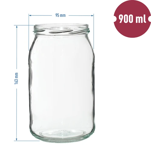 Pot TO 900 ml met gouden deksel fi 82/6 - 6 stuks. - 8 ['potten', ' glazen pot', ' glazen potten', ' pot met deksel', ' potten voor conserven', ' pot voor wecken', ' potten voor wecken', ' pot voor augurken', ' pot voor honing', ' 900 ml', ' 0', '9 l.']