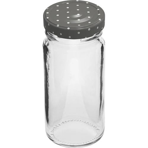 Pot TO 90ml met gekleurde dek. fi43 - 6st. - 3 ['potten voor inmaak', ' potten met deksels', ' voor conserven', ' voor jam', ' voor kruiden']