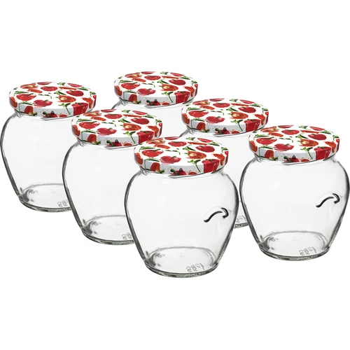 Pot TO Amfora 580 ml met gekleurde deksel fi82/6-6st.  - 1 ['pot voor conserven', ' decoratieve pot', ' weckpot', ' pot voor compote', ' pot voor groentesalades', ' pot voor ingelegde groenten', ' pot voor ingelegde paddenstoelen', ' pot met decoratieve deksel', ' set potten', ' pot 0', '5 L']