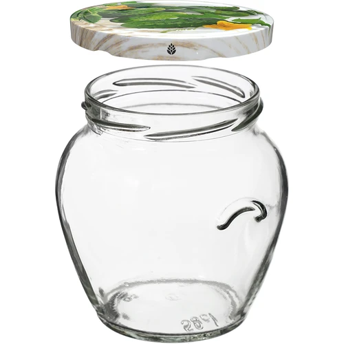 Pot TO Amfora 580 ml met gekleurde deksel fi82/6-6st. - 3 ['pot voor conserven', ' decoratieve pot', ' weckpot', ' pot voor compote', ' pot voor groentesalades', ' pot voor ingelegde groenten', ' pot voor ingelegde paddenstoelen', ' pot met decoratieve deksel', ' set potten', ' pot 0', '5 L']