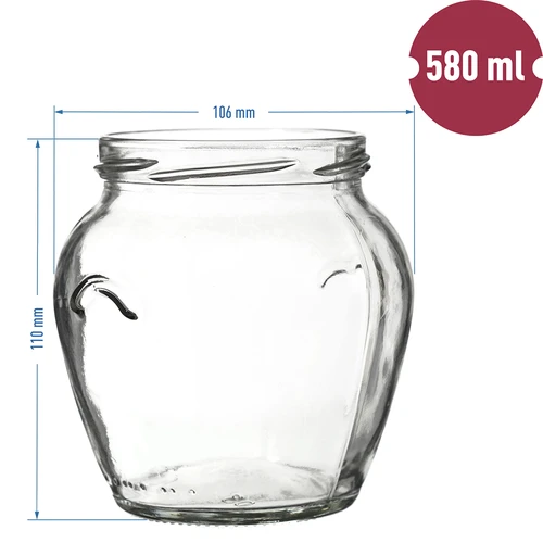 Pot TO Amfora 580 ml met gekleurde deksel fi82/6-6st. - 6 ['pot voor conserven', ' decoratieve pot', ' weckpot', ' pot voor compote', ' pot voor groentesalades', ' pot voor ingelegde groenten', ' pot voor ingelegde paddenstoelen', ' pot met decoratieve deksel', ' set potten', ' pot 0', '5 L']