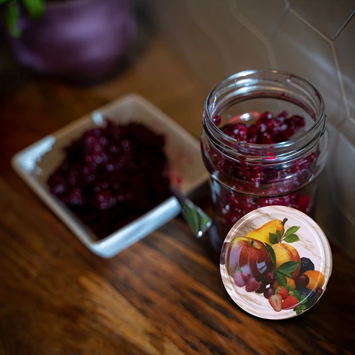 Pot TO Kwart 250 ml met deksel fi 66 - 6 stuks - 12 ['potten met deksels', ' twist-off potten', ' voor jam', ' voor jam', ' voor compotes', ' voor conserven', ' voor salades', ' decoratieve deksels']