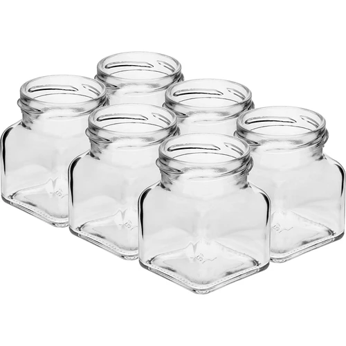 Pot twist off 120ml - Vier hoeken fi 53 met zwart deksel, 6 stuks - 3 ['potten voor conserven', ' potten 120ml', ' potten met twist-off deksels', ' potten met klikdeksels', ' set van potten', ' potten voor conserven', ' potten met gekleurde deksels', ' gekleurde deksels', ' potten voor jam', ' potten voor kruiden', ' pot', ' pot met deksel']