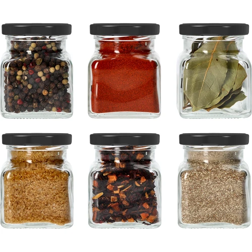 Pot twist off 120ml - Vier hoeken fi 53 met zwart deksel, 6 stuks - 7 ['potten voor conserven', ' potten 120ml', ' potten met twist-off deksels', ' potten met klikdeksels', ' set van potten', ' potten voor conserven', ' potten met gekleurde deksels', ' gekleurde deksels', ' potten voor jam', ' potten voor kruiden', ' pot', ' pot met deksel']